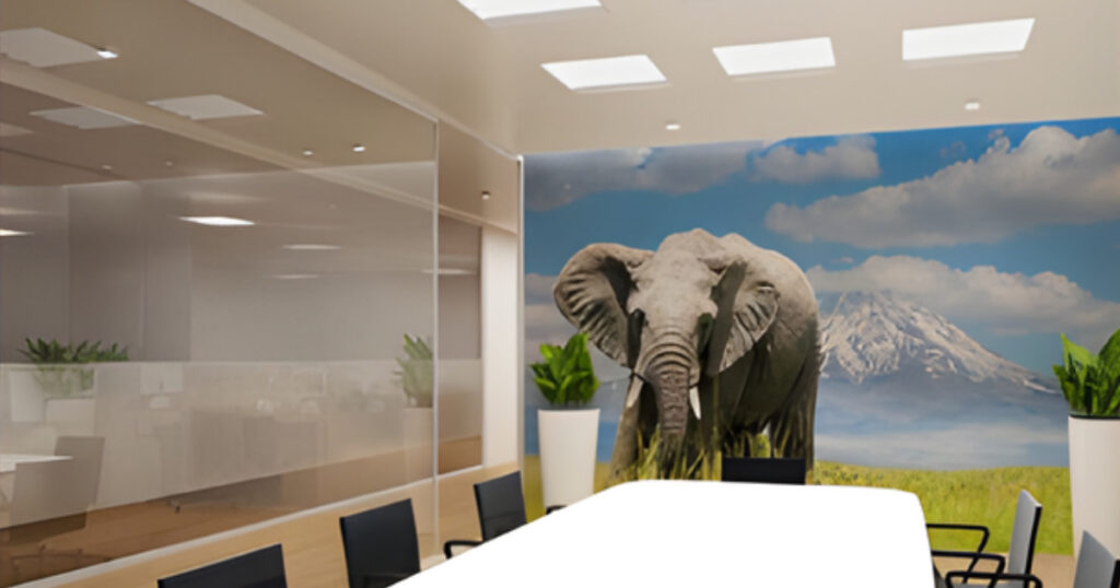 MBI Masquerade DESCOR Wall Landscape Elephant Pattern Panel