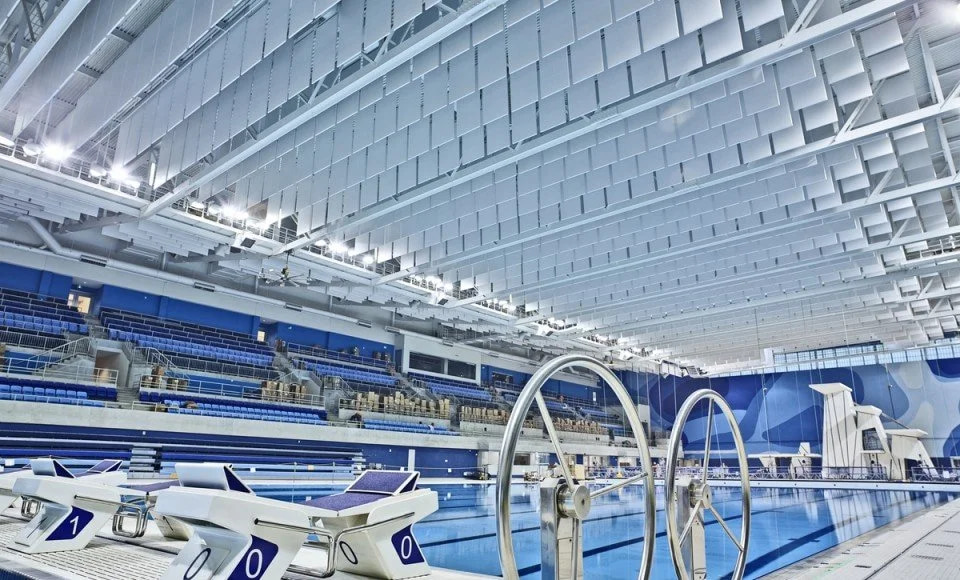 MBI Cloud-Lite Acoustical Baffles for Ceilings in indoor aquatic center