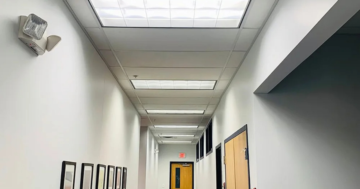 MBI ceiling panels installed in hallway