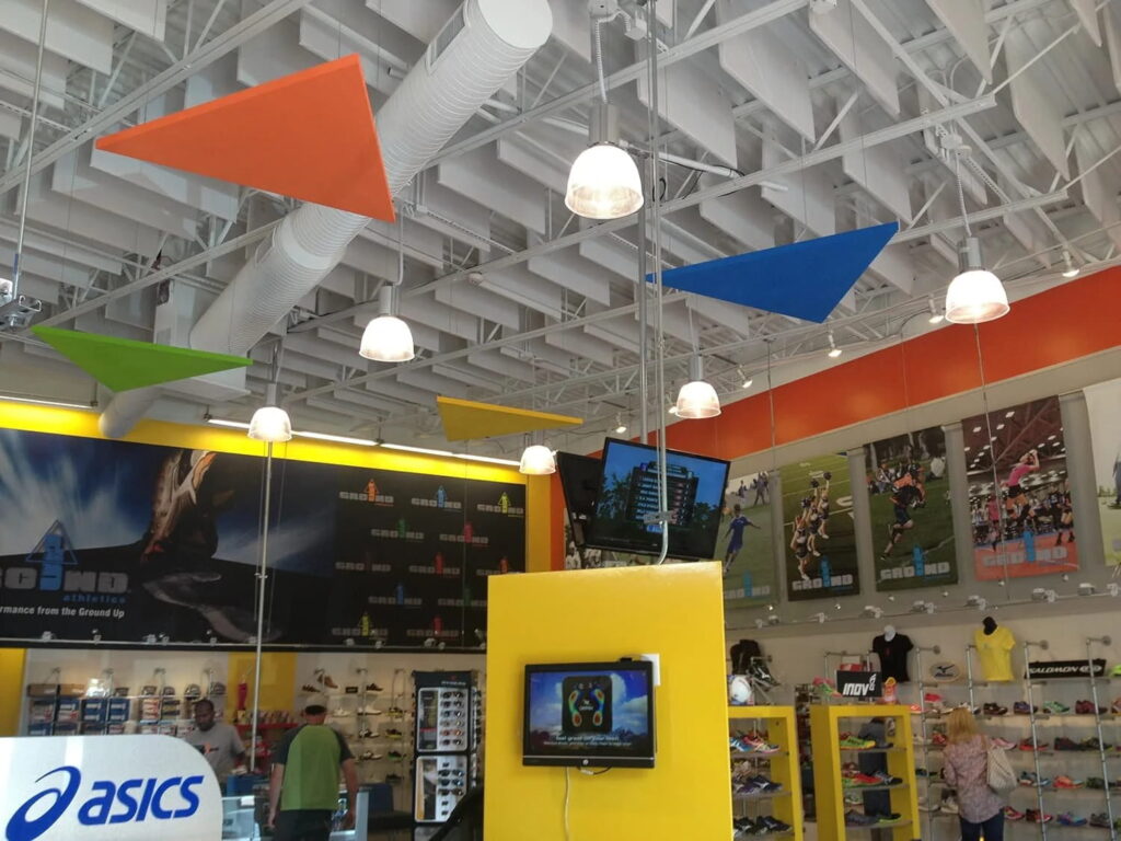 MBI Cloud-Lite Acoustical Baffles for Ceilings in retail store
